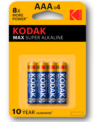 pilas alcalinas Kodak MAX AAA LR3 (blister4)